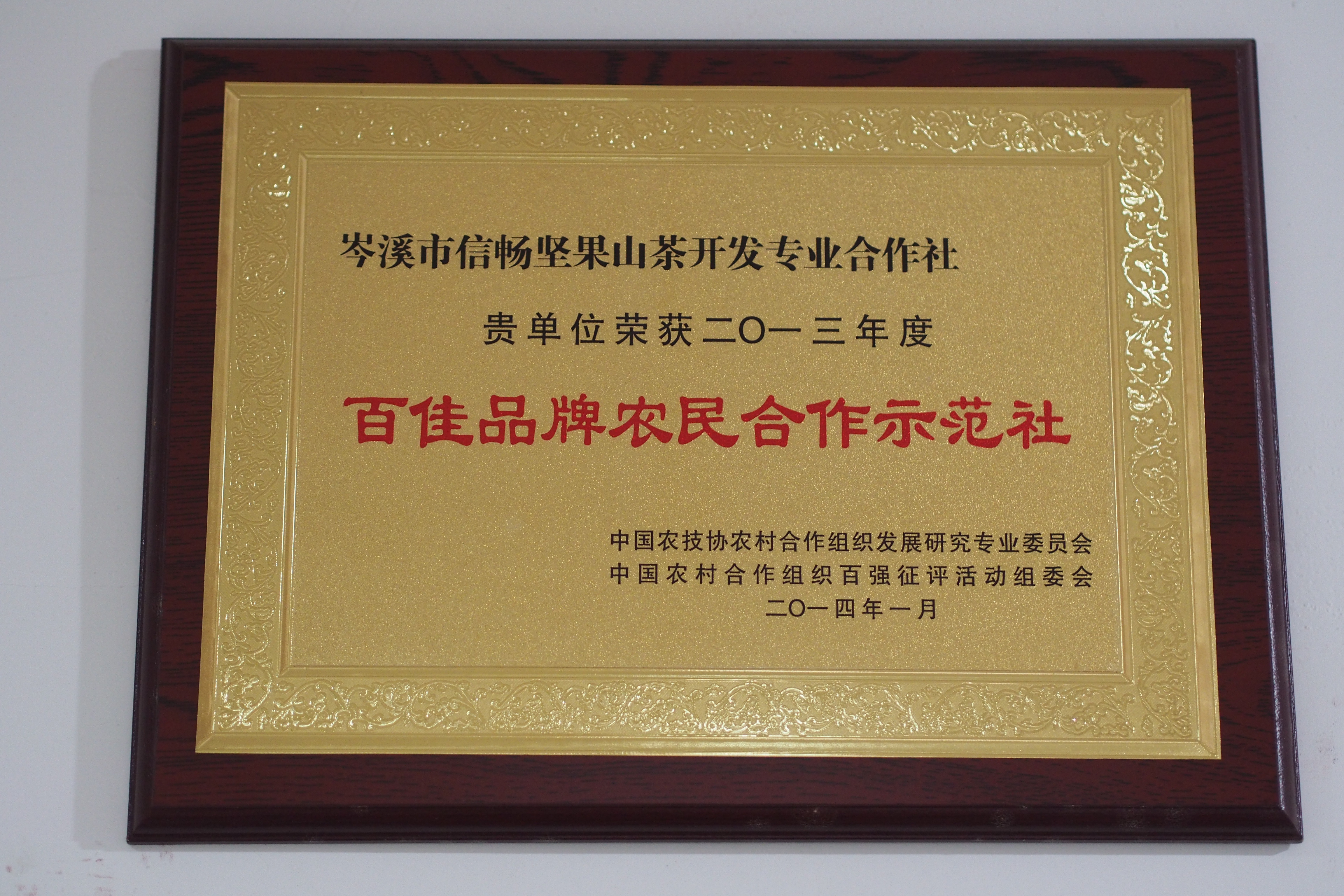 百佳品牌农民合作示范社